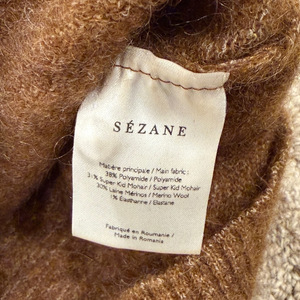 Sezane Leon Jumper Brown Women's Sweater - Picture 9 of 10